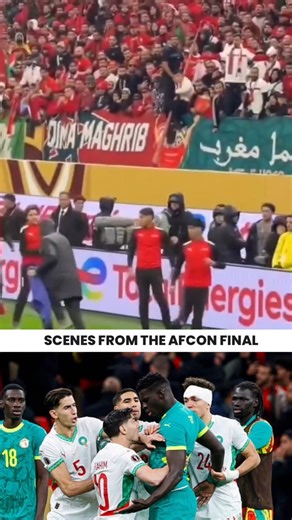 🟠🟠 AFCON Highlights Scenes From AFCON Finals, Moroccan players Achraf Hakimi, Ismaël Saibari and some ball boys were seen making several attempts to take away Senegalese goalkeeper Edouard Mendy's towel from his goal post. They even went as far as atta_cking Senegal's 2nd choise goalkeeper Yehvann Diouf who stood firm holding the towel. Goalkeepers need their towels to wipe their gloves and faces. Wonder why the match officials and camera didn't pick these scenes. #237Showbiz #WeYamo #Team237 