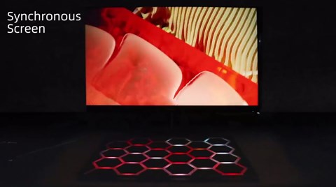 Gaming Mouse pad with Hexagonal Glowing Pattern, RGB LED Mouse pad, Multiple Lighting Modes, Supports PC Client Color Adjustment, syncs with Screen Colors