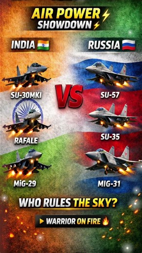 India 🇮🇳 vs Russia 🇷🇺 Air Power Showdown 🔥 Who Rules The Sky? ✈️