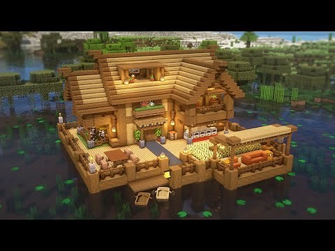 Minecraft: How To Build a Lake House Tutorial(#25) | 마인크래프트 건축, 집 짓기, 수상가옥, 인테리어