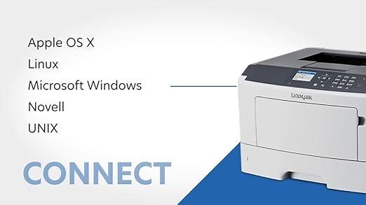 Lexmark MS417dn Compact Laser Printer, Monochrome, Networking, Duplex Printing