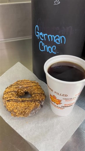 One of our 3 featured Donuts for the month of January. This is our German chocolate donut. | Maple Donuts