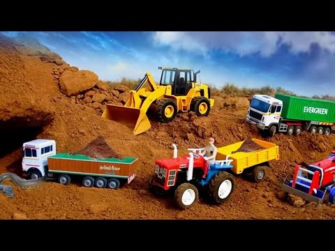 Tractor stuck in water, rescue mission! Unboxing 😨JCB 3DX Tector ll @jkptoys