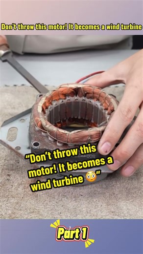 “Don’t throw this motor! It becomes a wind turbine 😳 (Part 1)”#DIY #Tech #WindTurbine #Generator #fyp