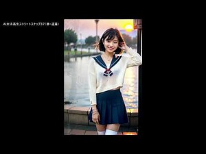 AI女子高生ストリートスナップ37（春・道篇）＃可愛い＃AI＃セーラー服＃美少女＃癒し動画#元気