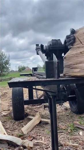 He ordered a log-splitting machine to be made.