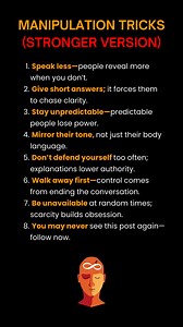 12K views · 268 reactions | Manipulation Tricks ☠️⬇️ . #fblifestyle . #psychological #psychology #psychologyfacts #psychologist #psychologysays #psychologystudent #psychologytoday #bobbytarantino #psychologyquotes #psychologyfact #psychologyclass #thriller #mentalhealth #horror #socialpsychology #yearsold #psychologicalthriller #psychotherapy #drama #stress #psychologicalfact #psychologytips | Psychological Info | Facebook