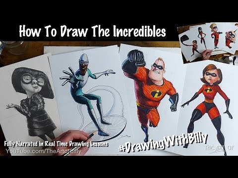 How To Draw The Incredibles for beginners (8 Real time drawing lessons fully narrated)