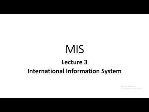 Management Information System | International Informational System | Lecture 3