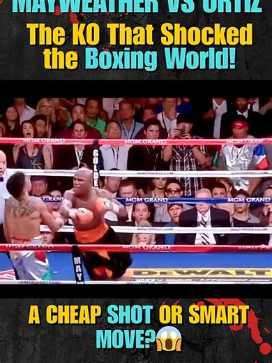 Mayweather vs Ortiz_ The KO That Shocked the Boxing World! n one of the most controversial moments in boxing history, Floyd Mayweather Jr. faced Victor Ortiz in 2011 — and the ending left fans shocked! 😱 After Ortiz landed an intentional headbutt, he tried to apologize and hugged Mayweather. But right after the referee called “time in,” Mayweather unleashed a left hook and a right hand, knocking Ortiz out instantly! 💥 Was it a cheap shot or smart boxing? Many fans still debate this iconic Mayw