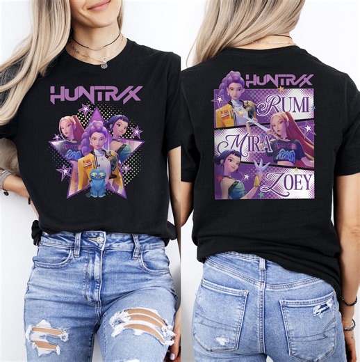 Huntrix T-shirt, Demon Hunters Shirt, Huntrix T Shirt, Mira Rumi Joey Shirt, Demon Hunter Merch, Gift for Kpop Fan, Kpop Girls Shirt - Etsy