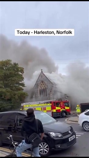 Another church: St John’s Church on Fire. St John’s Church in Harleston, Norfolk, England, was engulfed in flames on October 01 . Authorities have not yet provided an explanation for the cause of the fire. #StJohnsChurch #Harleston #Norfolk #ChurchFire #FireEmergency #NorfolkFireAndRescue #HistoricBuilding #CommunitySupport #FireSafety #EmergencyResponse #LocalNews #DisasterRecovery #UK #HeritagePreservation #Firefighting #PublicSafety #CommunityImpact #HistoricalSite #EmergencyServices #FireInv
