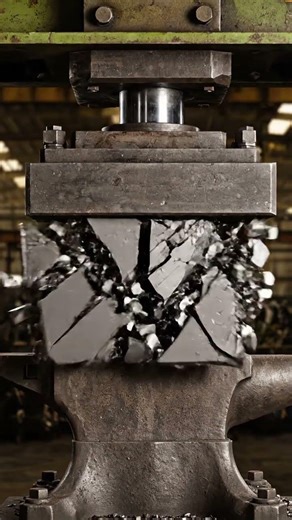 Hydraulic Press Smashing Glowing Uranium Cube – Extreme ASMR Destruction #viral #crushingtime