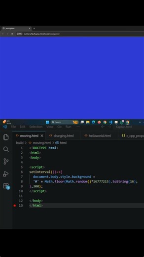 ​Auto Color Changing Website with HTML & JS 💻😱 (Very Easy) #viral #trending #coding #shorts |