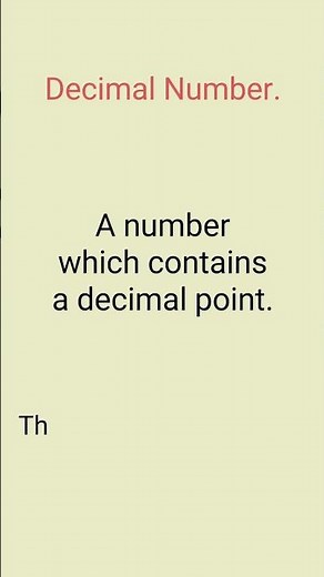 Define Decimal Number.