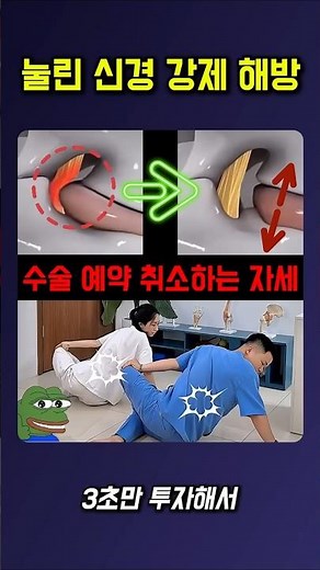눌린 신경 강제 해방 #허리통증 #디스크스트레칭