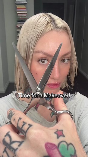 In My Flapper Era ✂️after a sugar experiment fried my hair 😅 #makeover #1920smakeup #1920s #haircut i used Wella Pearl Blonde to brighten my blonde, chanel 148 lipstick and LuLu Frost Brooches on my head band 💋