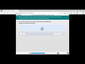 Math I ready quiz Algebra and Algebraic Thinking Write and Solve Multiplication Equations