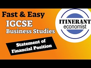 IGCSE Business studies 0450 - 5.4 - Statement of Financial Position