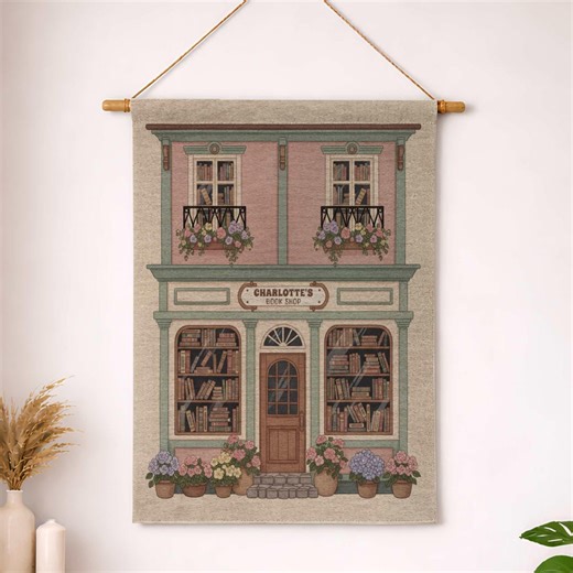Personalized Bookish Tapestry, Custom Bookstore Woven Wall Hanging Art, Book Club Reader, Literary Girl Decor - Etsy