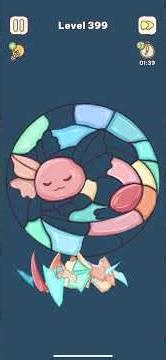 Satistory Tidy Up Level 399 – Stained Glass Axolotl Puzzle (3 Stars)