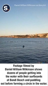 Australian surfers joined a sunrise “paddle out” ceremony at Bondi Beach on Tuesday, April 23, to remember the victims of the deadly April 13 Sydney knife attack. | storyful