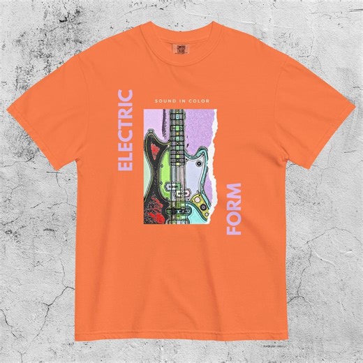 Colorful Electric Guitar Graphic Tshirt | Sound in Color Music Art Tee | Pop Art Guitar Shirt | Creative Music Lover Gift for Guitarist - Etsy