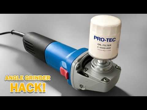 Don’t throw away your old angle grinder! Install it in an oil filter — you’ll be shocked
