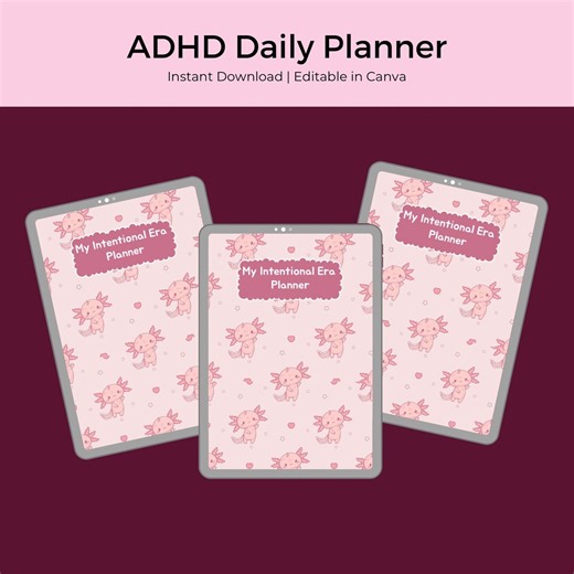 ADHD Daily Planner | Digital Download | ADHD Goal Tracker | Executive Function Planner | Intentional Era Planner - Etsy
