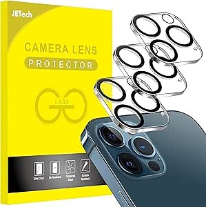 JETech Camera Lens Protector for iPhone 12 Pro Max 6.7-Inch, 9H Tempered Glass, HD Clear, Anti-Scratch, Case Friendly, Does Not Affect Night Shots, 3-Pack