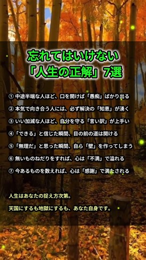 忘れてはいけない「人生の正解」7選 #名言 #自己啓発 #608