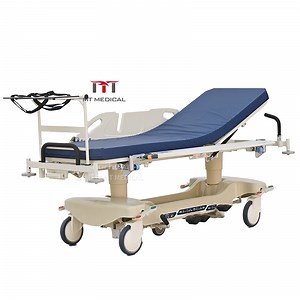 [Hot Item] Medical Folding Stainless Steel Guardrail Emergency Patient Transportation Hospital Stretcher Trolley Bed