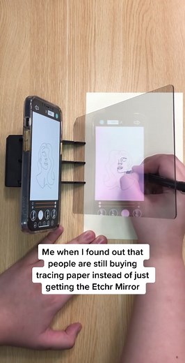 Bye bye tracing paper! Hello #etchrmirror! Link in bio 🧡 #etchr #artist #watercolor #gouache #fypシ #foryoupage #foryourpage #TikTokArt #artskit