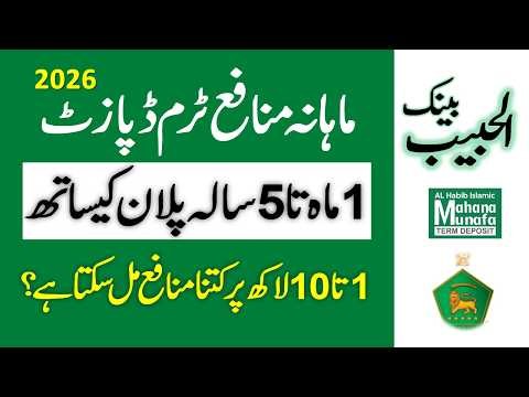Bank AL Habib Mahana Munafa Term Deposit Account Profit Rates 2026
