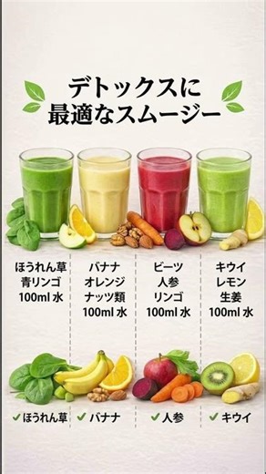 究極のデトックススムージー4選！内側から綺麗になる秘訣