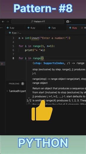 Python Pattern #8 – Half Diamond Pattern 🔥 | Beginner Friendly #shorts #coding #python