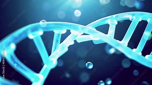 3D animation of DNA. Conceptual design of genetic information for science animation. multicolored DNA molecule. DNA molecules in chromosomes. science, biology DNA genome double helix rotating loop 4k