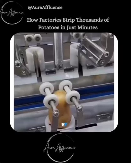 Business | Motivation | News on Instagram: "How Factories Peel Thousands of Potatoes in Minutes — With Zero Knives Involved It’s pure efficiency in motion — engineering and everyday food prep working together on a massive scale. Here’s the breakdown: Step 1: Steam Softening Fresh potatoes roll into a high-heat steam chamber. In just seconds, the skin loosens up — no blades, no manual peeling. Step 2: Abrasion Peeling Next, the potatoes tumble through a rotating drum with rough surfaces or get hi