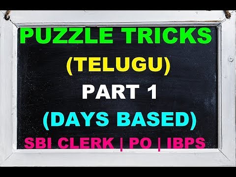 Puzzle Test Reasoning Tricks For Bank PO in Telugu | Puzzle Tricks For Bank Exam[Days based] Part-1