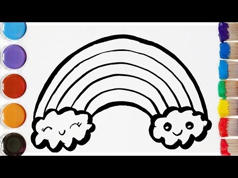 Regenbogen 🌈 zeichnen, malen und färben für Kinder und Vorschulkinder