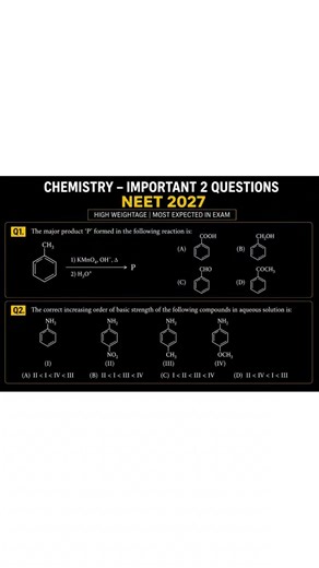 🧪 NEET 2027 Chemistry Most Expected Questions 🔥