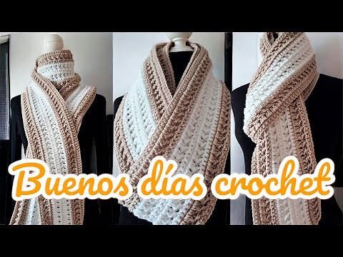 😍 BONITA "bufanda de hombre" patrón a crochet fácil y rápido "La mas vendida 💰de la temporada"