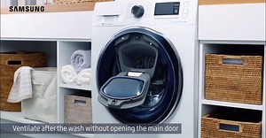 Leave no stray sock, shirt or anything behind. With AddWash you can add forgotten items to the laundry during the wash cycle. Discover all the benefits of an AddWash washing machine: https://www.samsung.com/africa_en/washing-machines/washer-ww90k5410ux/ | Samsung | Facebook