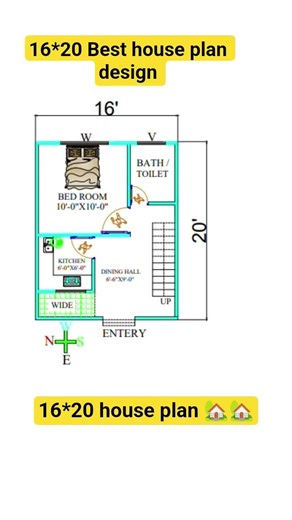 16*20 Best house plan design/ 16*20 house plan/ 321 sqrfeet #houseplan #homeplan #1bhk #home #house