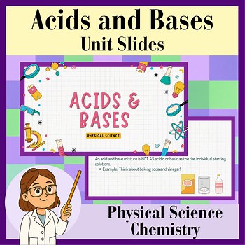 Physical Science/Chemistry: Acids and Bases Unit Slides | PowerPoint | EDITABLE