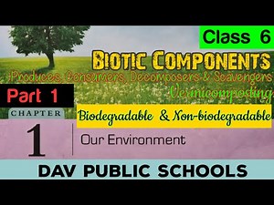 DAV Class 6 science chapter 1 Our Environment part 1