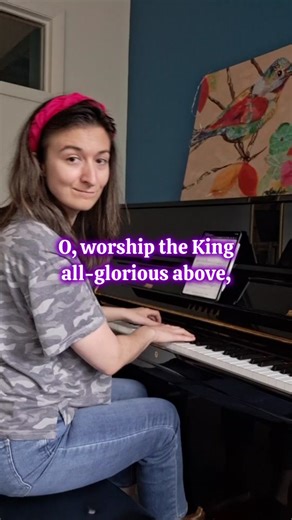 Piano Hymn: O Worship the King with Lyrics