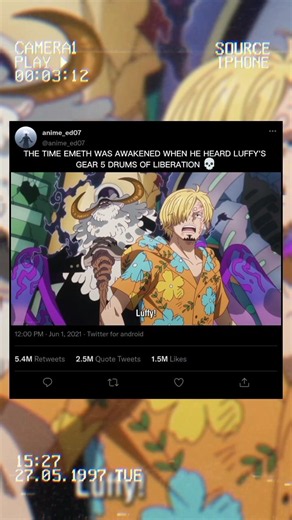 THE TIME EMETH WAS AWAKENED WHEN HE HEARD LUFFY'S GEAR 5 DRUMS OF LIBERATION #luffy #emeth