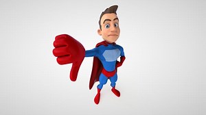 Superhero, Cartoon, 3D. Free Stock Video