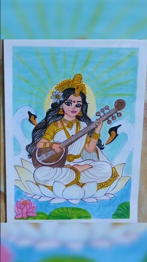 How to Draw Goddess Saraswati | Maa Saraswati Drawing for Basant Panchami Special
